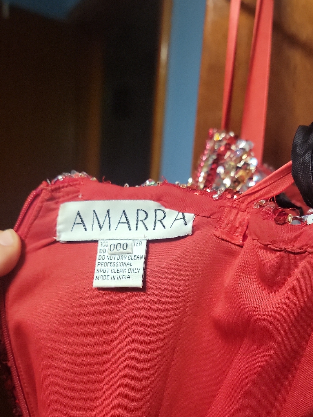 Amarra Red Beaded Formal Dress